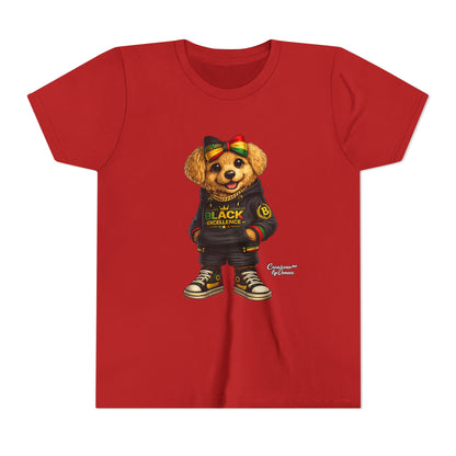 Youth Tee — Rasta Teddy "Black Excellence" Graphic Shirt