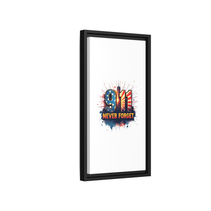 Framed Canvas Wall Art — “9·11 Never Forget” Memorial Print