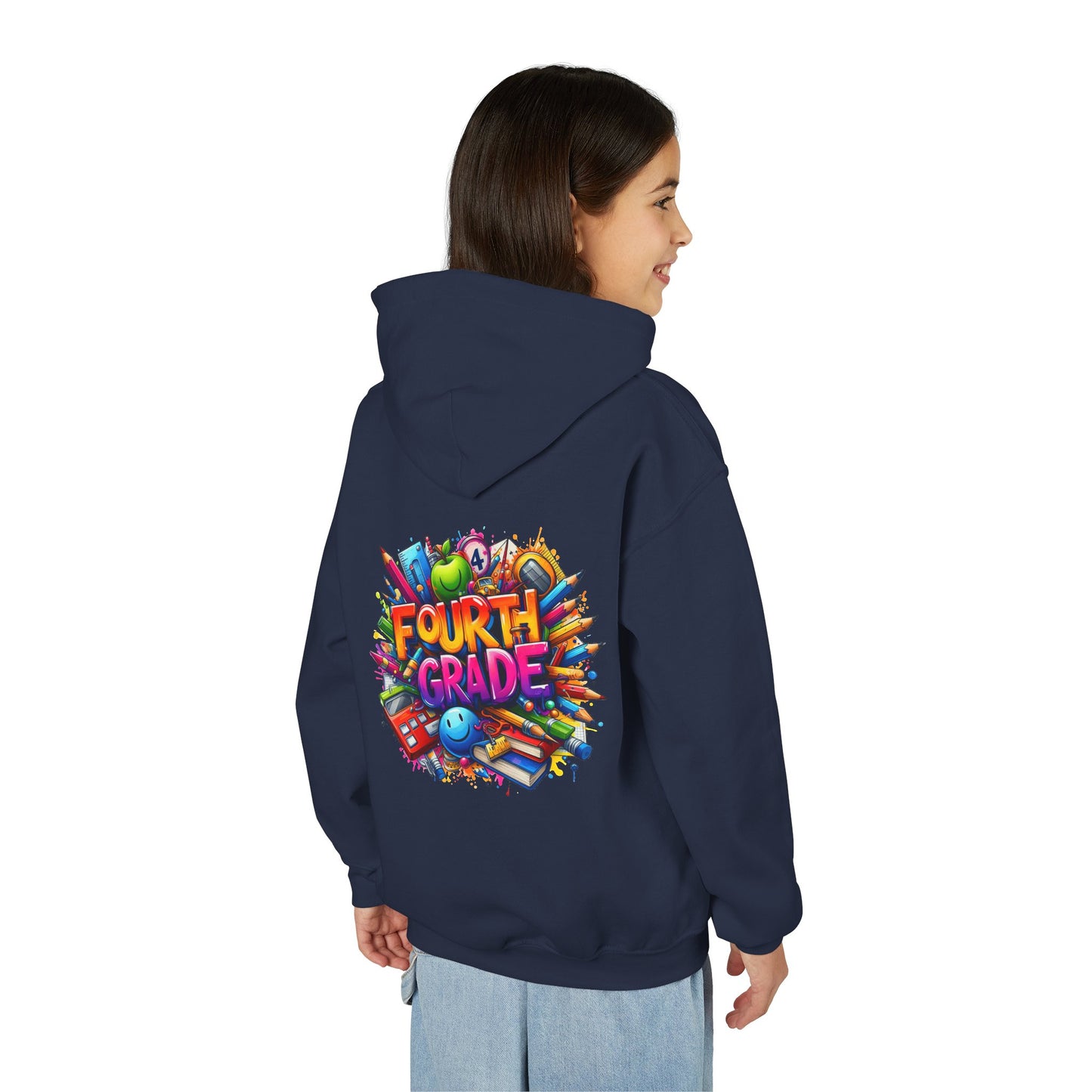 Fourth Grade Youth Hoodie — Colorful Back-to-School Kids Sweatshirt