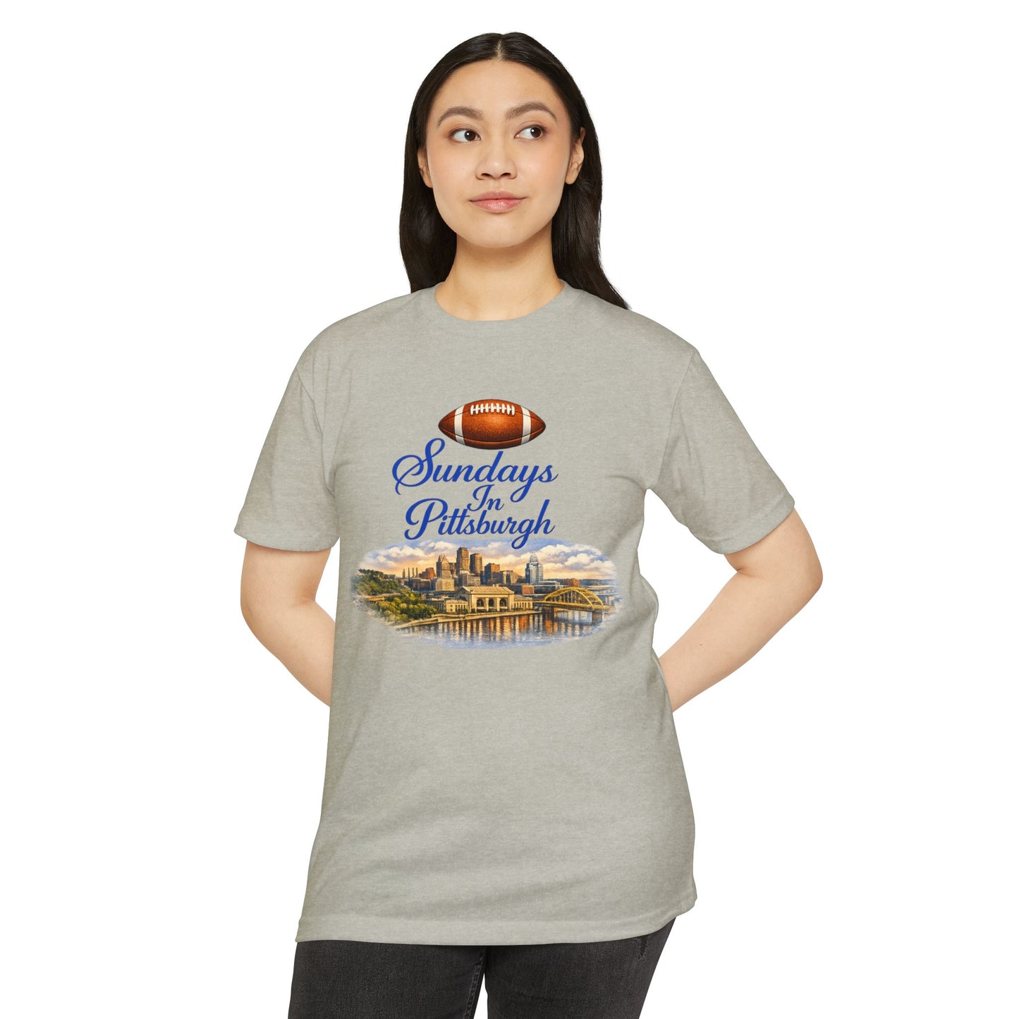 Sundays in Pittsburgh T‑Shirt — Vintage Football City Skyline Tee