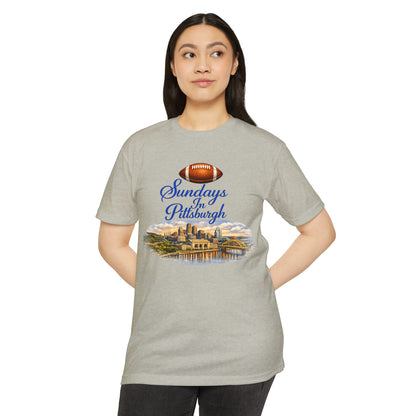 Sundays in Pittsburgh T‑Shirt — Vintage Football City Skyline Tee