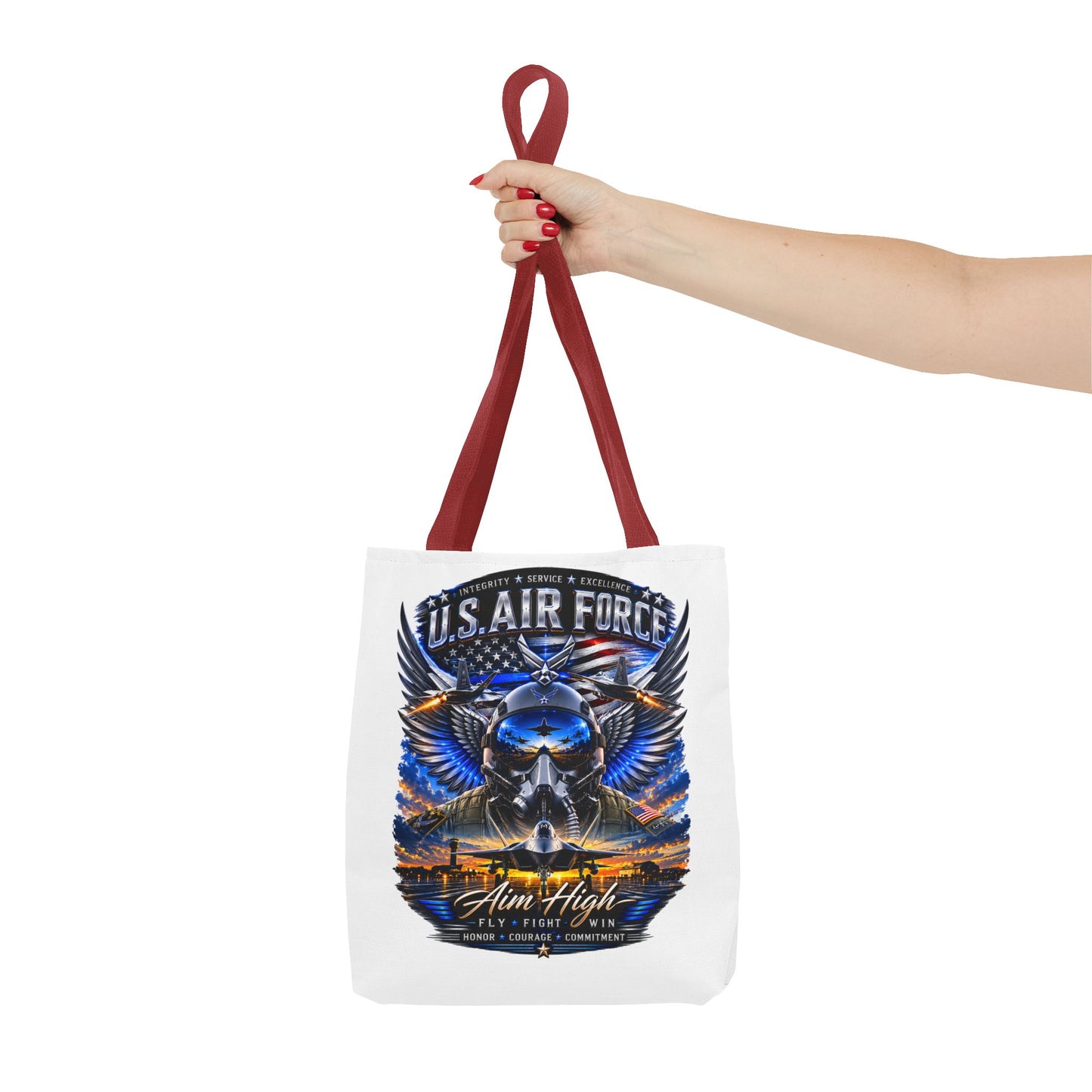 U.S. Air Force Aviator Tote Bag – 'Aim High' Military Pilot Design