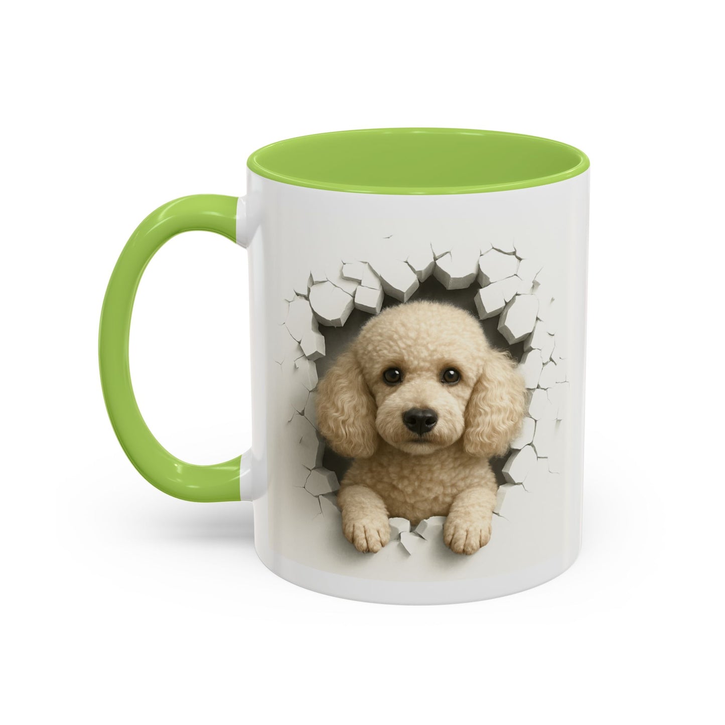 Poodle Peeking Accent Coffee Mug – Cute Dog Lover Gift (11/15oz)