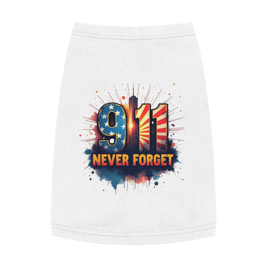 9/11 Never Forget Pet Tank Top — Patriotic Memorial Dog Shirt