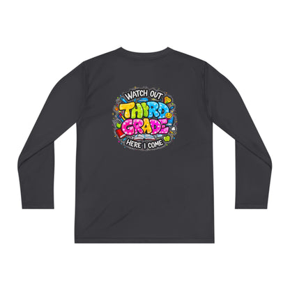 Youth Long Sleeve Tee — "Watch Out Third Grade Here I Come" Back-to-School Shirt