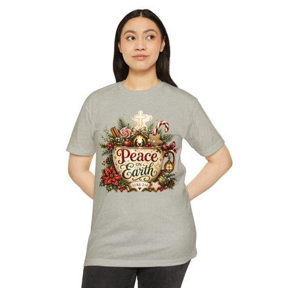 Peace on Earth Christmas T-shirt — Luke 2:14 Nativity Holiday Tee