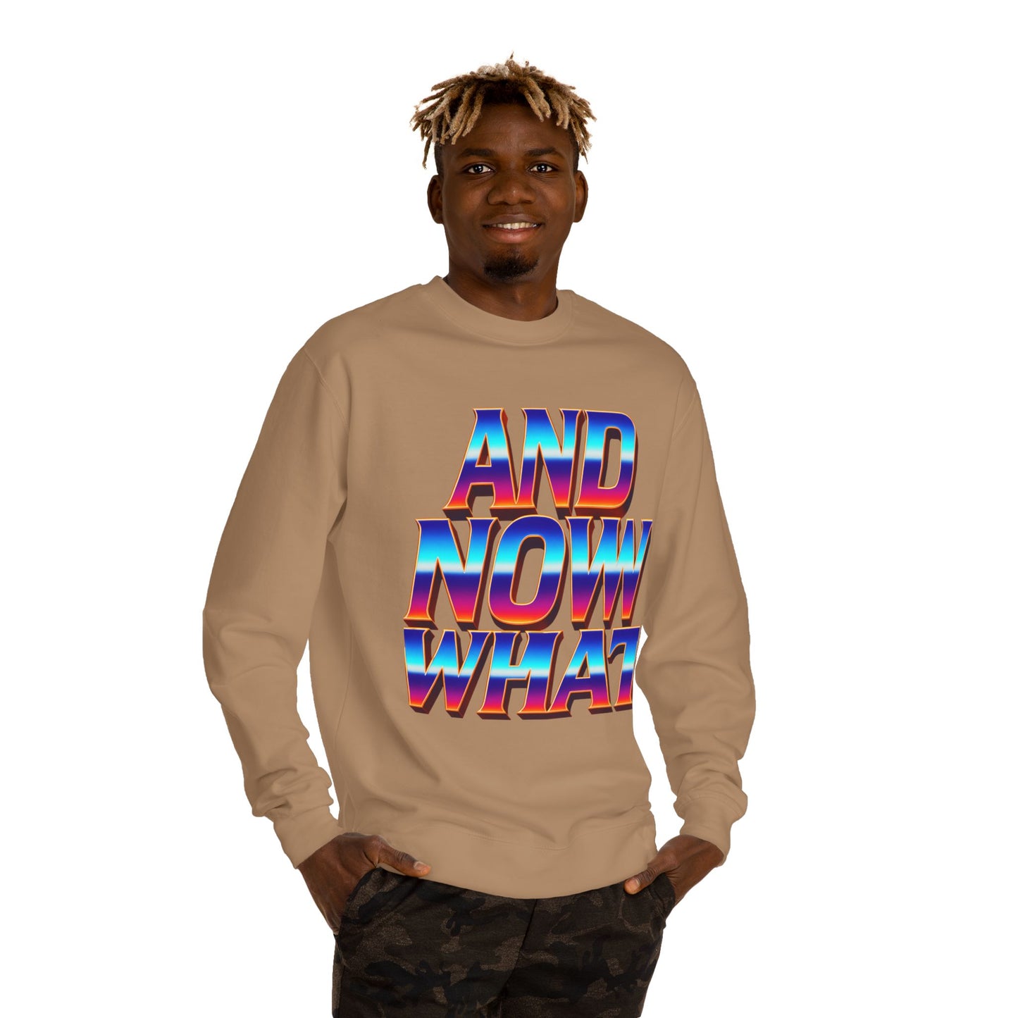 And Now What Sweatshirt — Retro Gradient Statement Crewneck