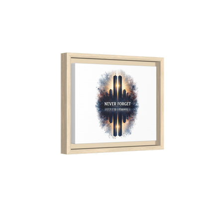 Never Forget Twin Towers Framed Canvas Print