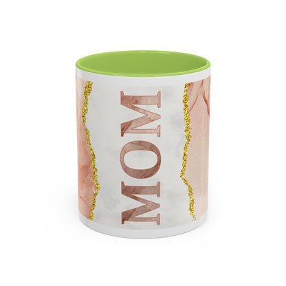 Mom Marble Accent Coffee Mug — Rose Gold & Gold Vein 11/15oz Gift