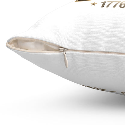 America 250 Commemorative Throw Pillow — "Built by Generations 1776–2026"