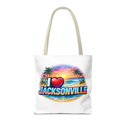 Jacksonville Beach Tote Bag – I  Jacksonville Sunset Graphic
