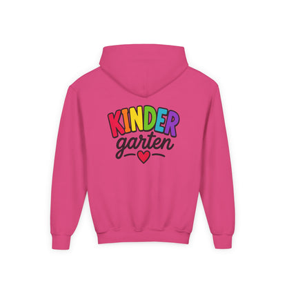 Kindergarten Kids Hoodie — Colorful Heart Graphic Back-to-School Sweatshirt