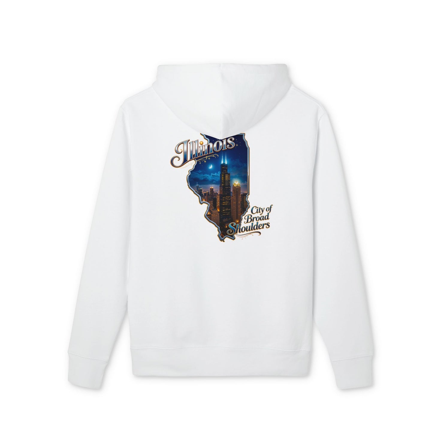 Illinois Skyline Hoodie — "City of Broad Shoulders" Retro State Map