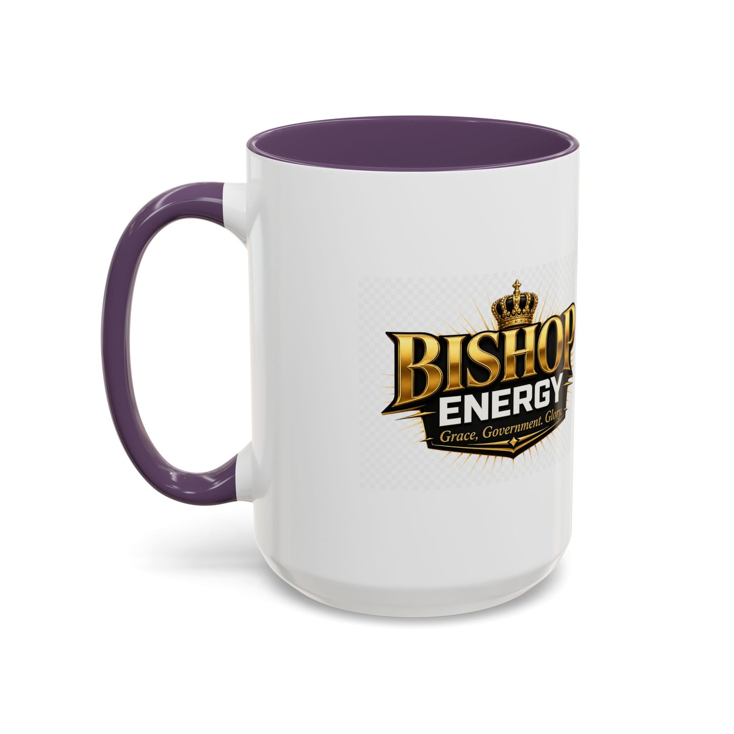 Bishop Energy Coffee Mug — Gold Crown Logo Accent Ceramic Mug (11/15oz)