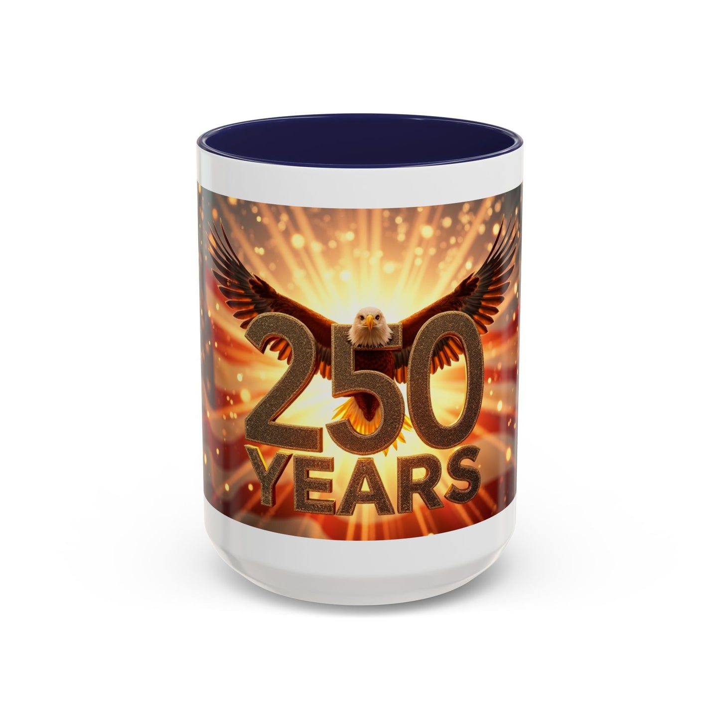 250 Years Commemorative Coffee Mug — Patriotic Eagle & American Flag Accent (11/15oz)