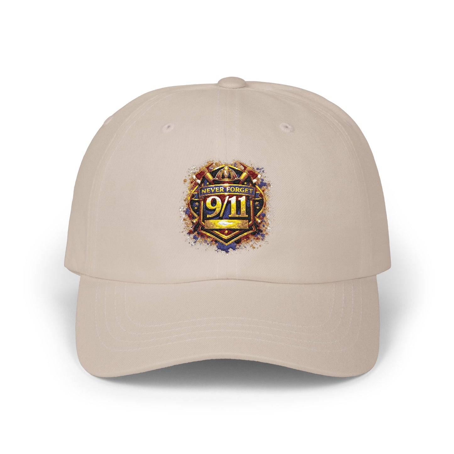 9/11 Memorial Dad Cap — Firefighter Badge Emblem Tribute Hat