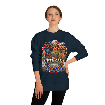 Veterans Tribute Sweatshirt — Patriotic Military Emblems & Eagle Crewneck