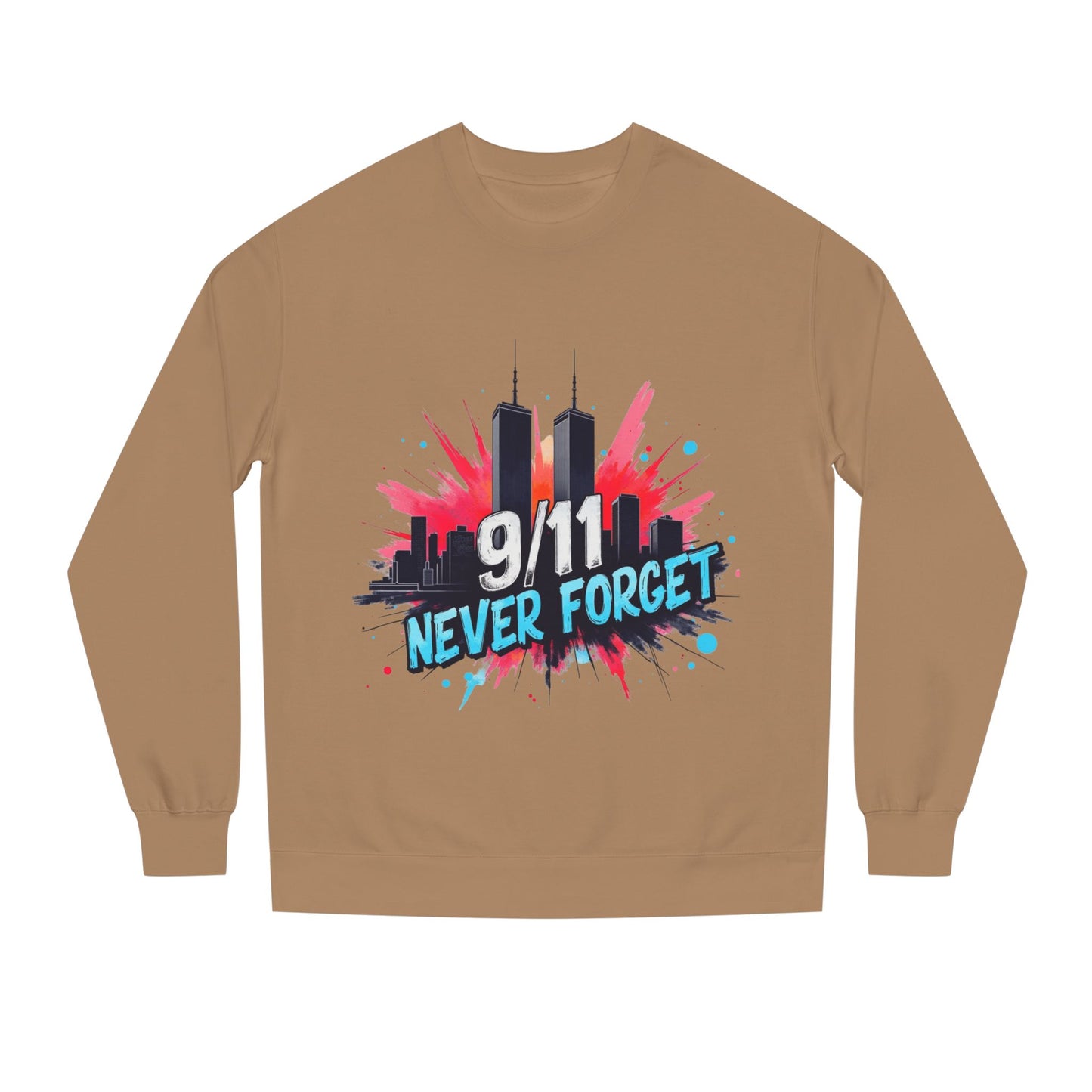 9/11 Never Forget Sweatshirt - Tribute Crewneck with Twin Towers Graphic