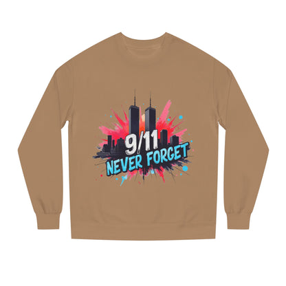 9/11 Never Forget Sweatshirt - Tribute Crewneck with Twin Towers Graphic