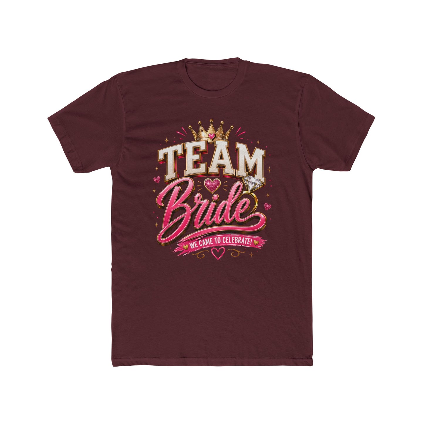 Team Bride T‑Shirt — Bachelorette Party Tee with Crown & Hearts