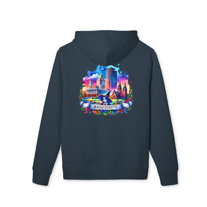 Massachusetts Skyline Hoodie – Colorful Boston Landmark Pullover