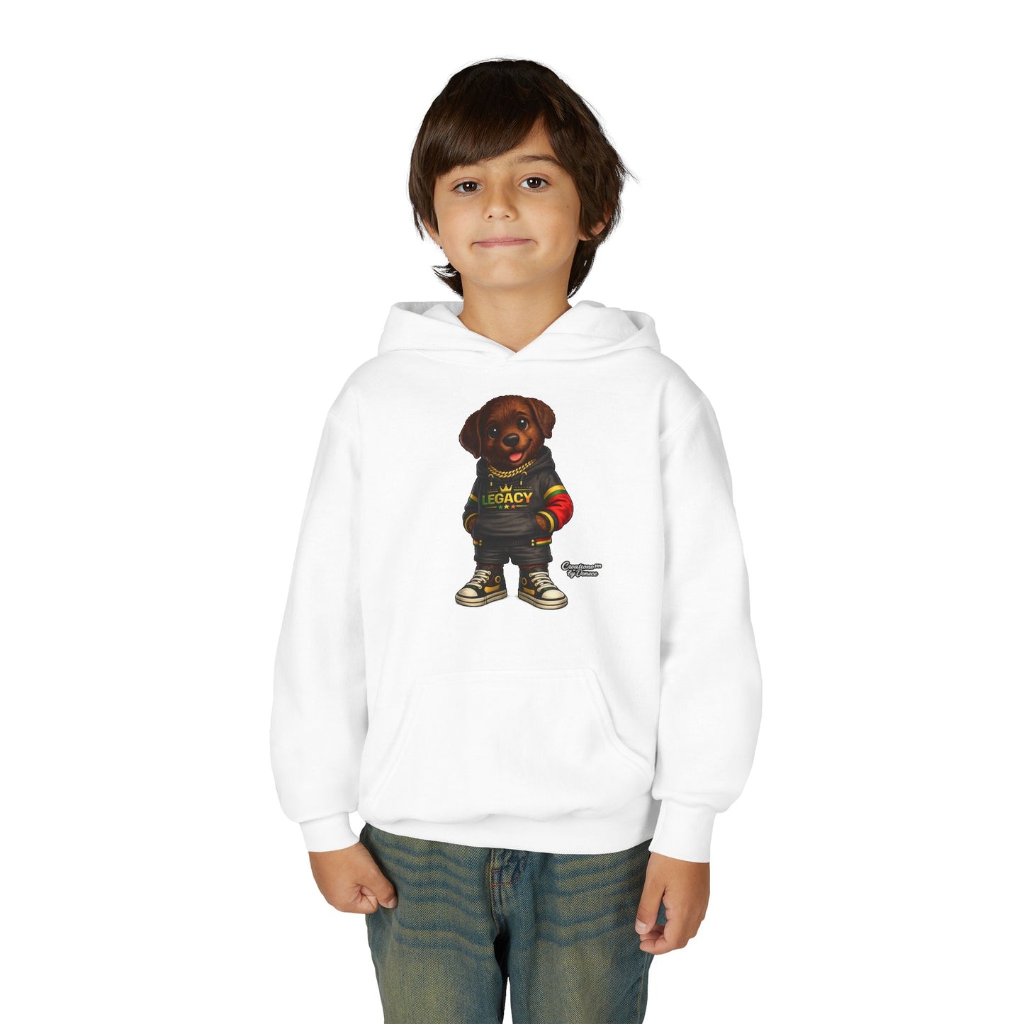 Youth Hoodie — 'Legacy' Streetwear Puppy Graphic Sweatshirt