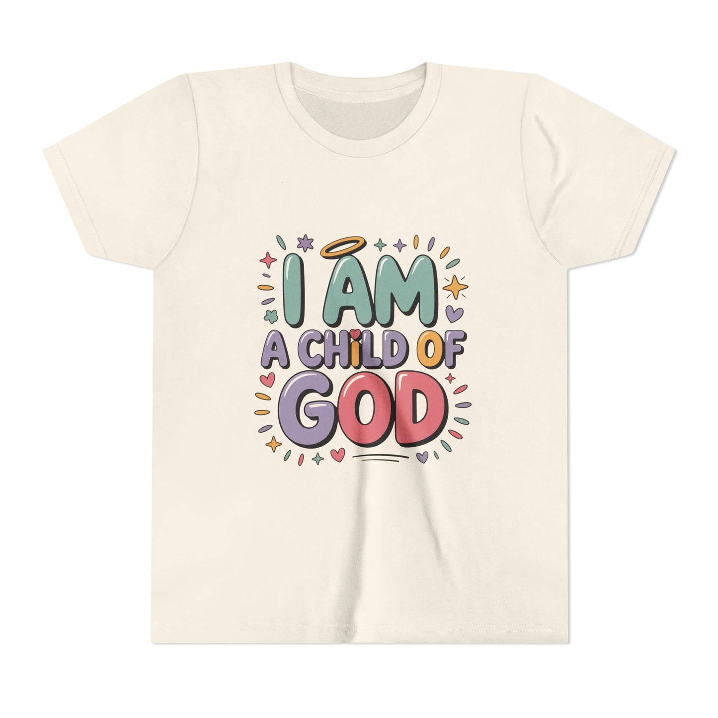I Am A Child of God Youth Tee — Cute Pastel Christian Kids T-Shirt