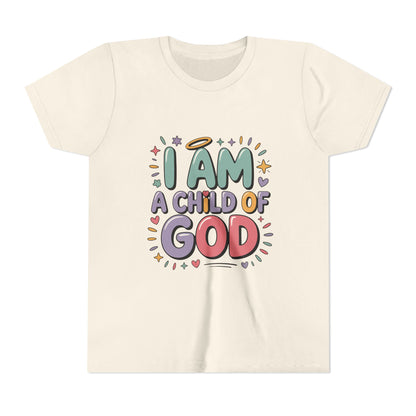 I Am A Child of God Youth Tee — Cute Pastel Christian Kids T-Shirt