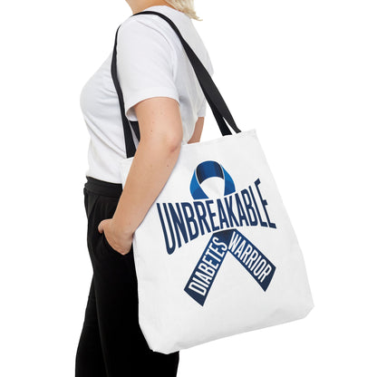 Diabetes Warrior Unbreakable Tote Bag – Blue Awareness Ribbon All-Over Print