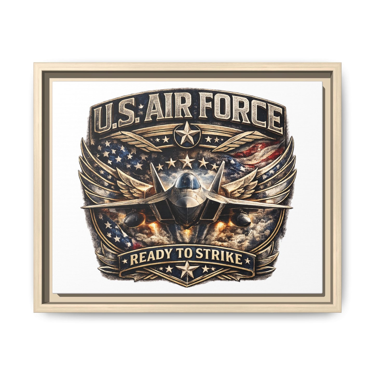 U.S. Air Force Framed Canvas Print – "Ready to Strike" Military Wall Art