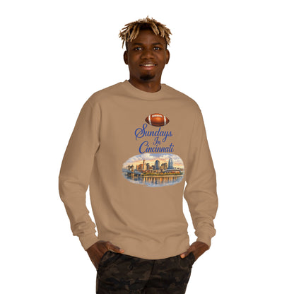 Sundays in Cincinnati Sweatshirt — Cincinnati Skyline Football Crewneck