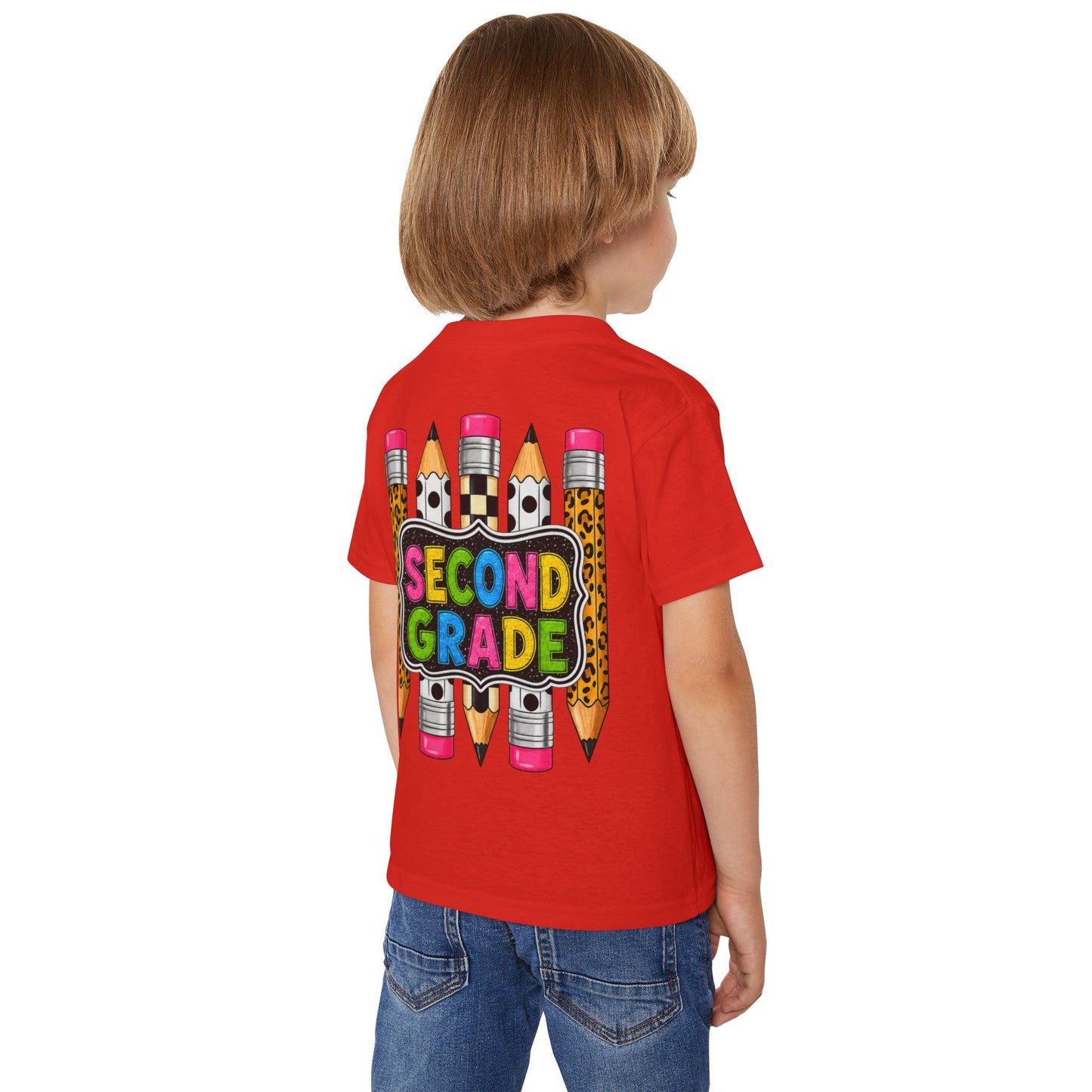 Second Grade Toddler T-Shirt — Colorful Pencils Back-to-School Tee