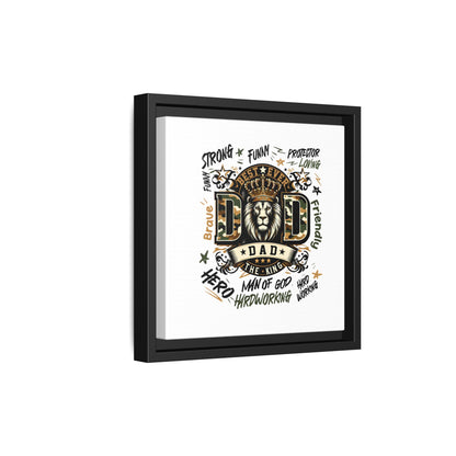 Framed Matte Canvas 'Best Ever DAD' Wall Art – Lion King Design, Father’s Day Gift