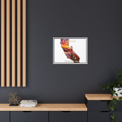 California Golden Gate Map Matte Canvas Print (Framed)