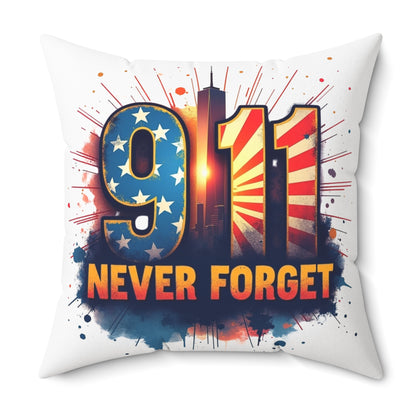 9/11 Never Forget Throw Pillow – Memorial American Flag Tribute