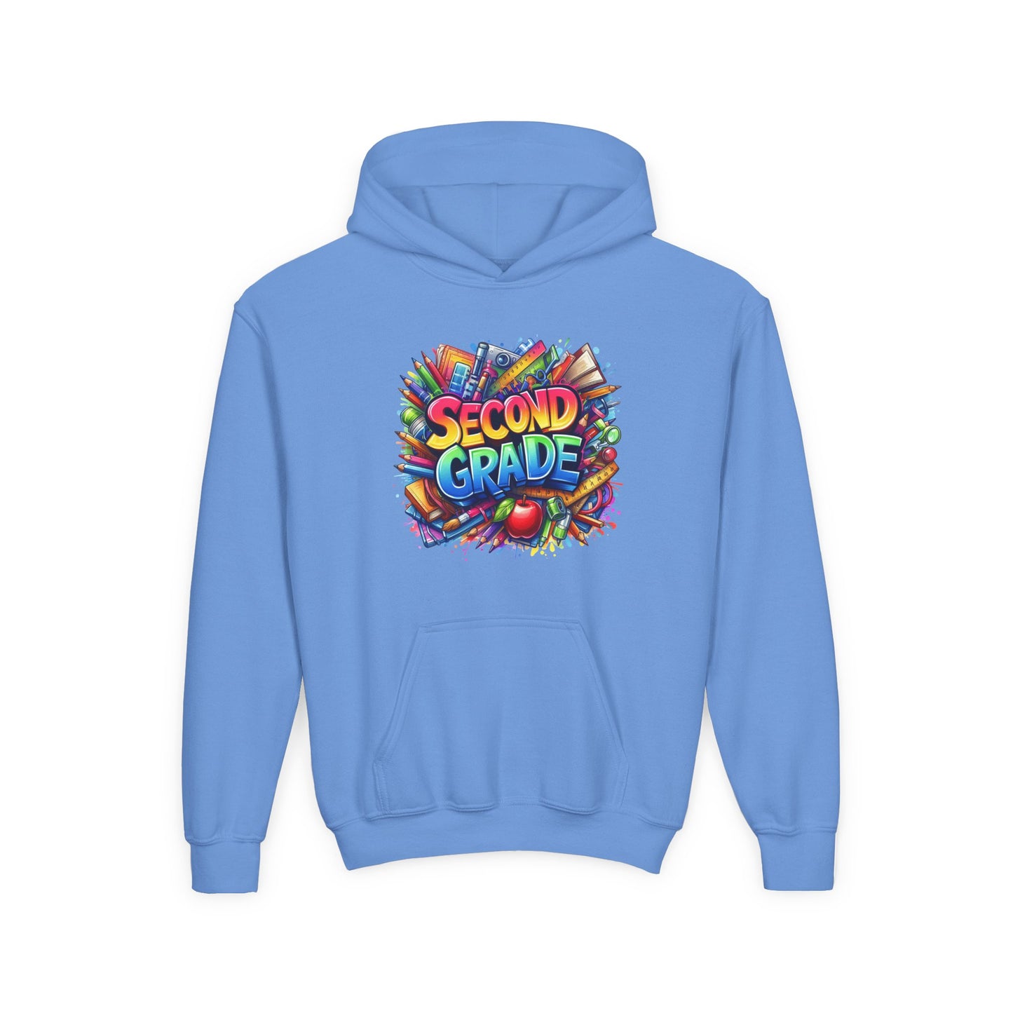 Second Grade Kids Hoodie — Colorful School Day Pullover