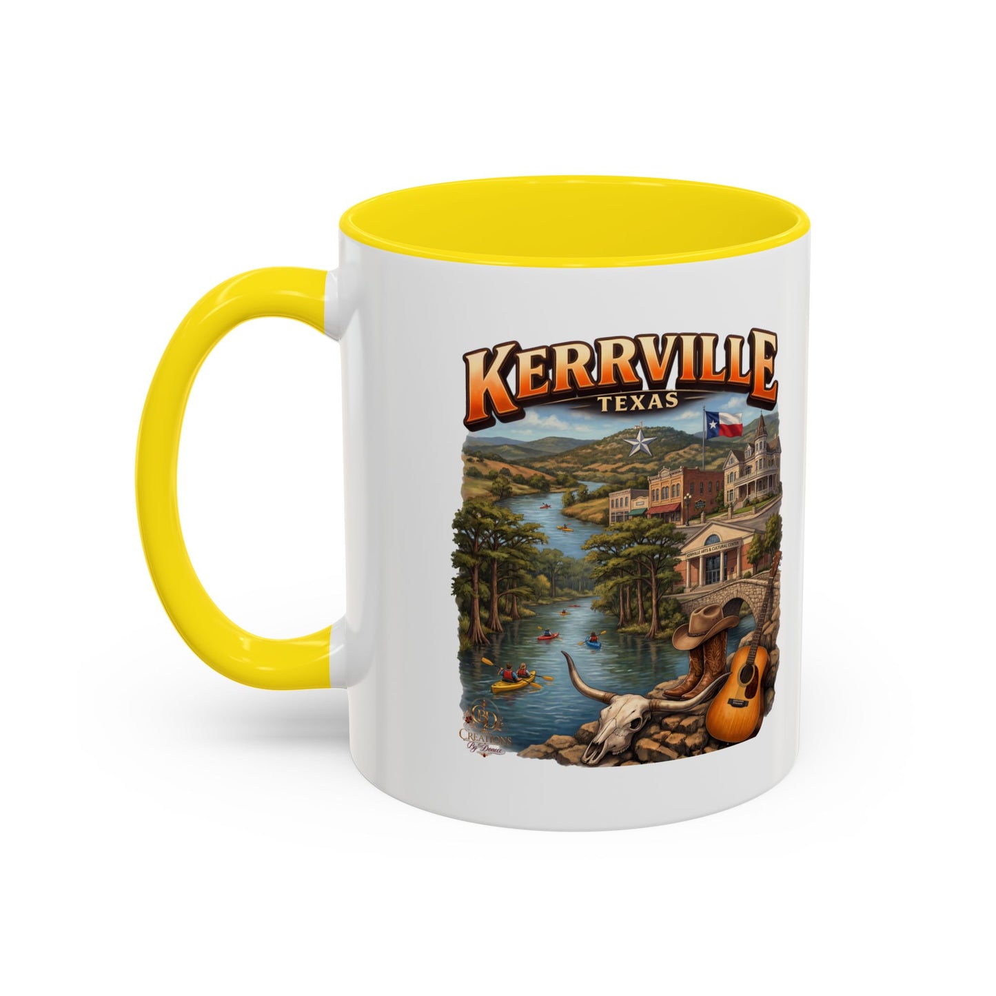 Kerrville Texas Souvenir Coffee Mug — Scenic Riverfront Design (11/15oz)