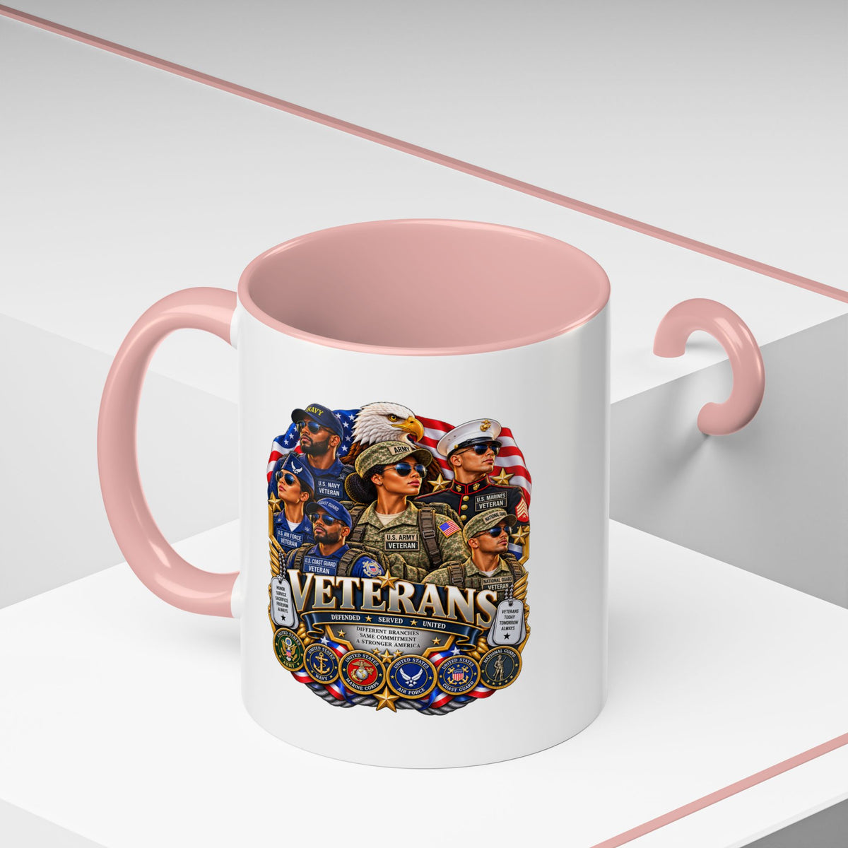 Veterans Tribute Accent Coffee Mug — Patriotic Military Veteran Gift (11/15oz)