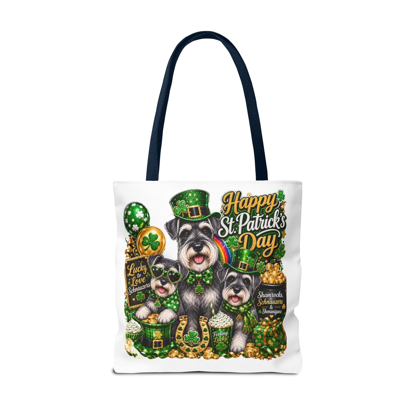 St. Patrick's Day Schnauzer Tote Bag – Happy St. Patrick’s Day Dogs Design