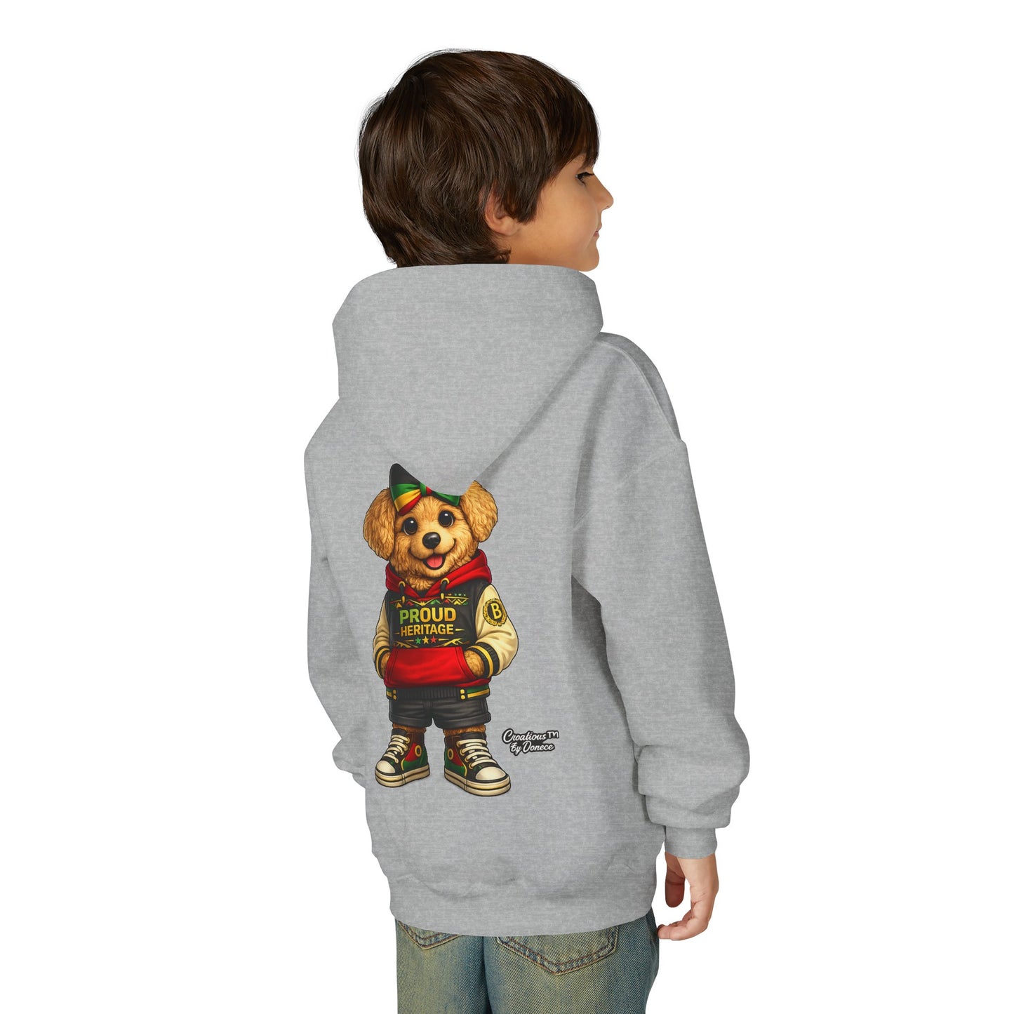 Youth Hoodie — 'Proud Heritage' Teddy Bear Streetwear Kids Pullover