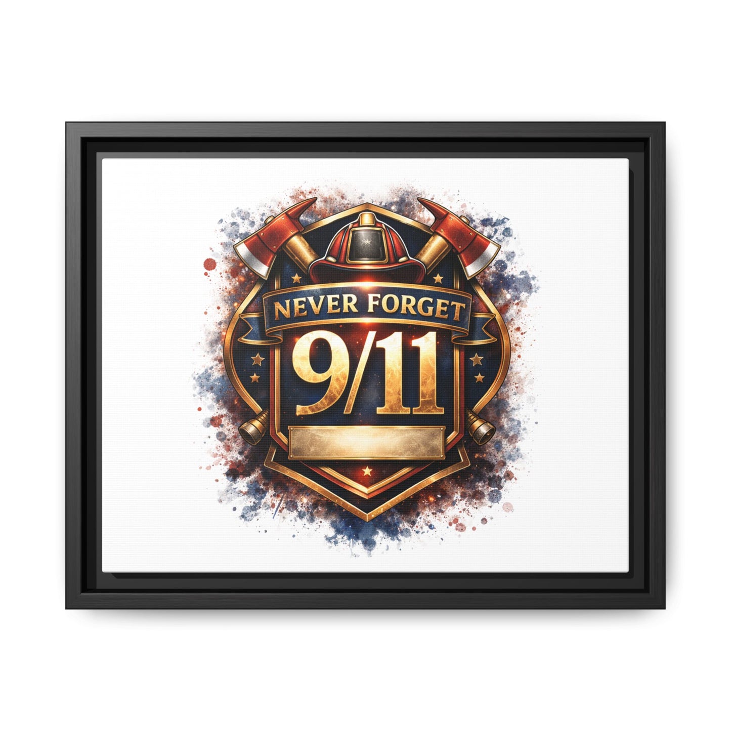 Framed Matte Canvas — 'Never Forget 9/11' Memorial Wall Art