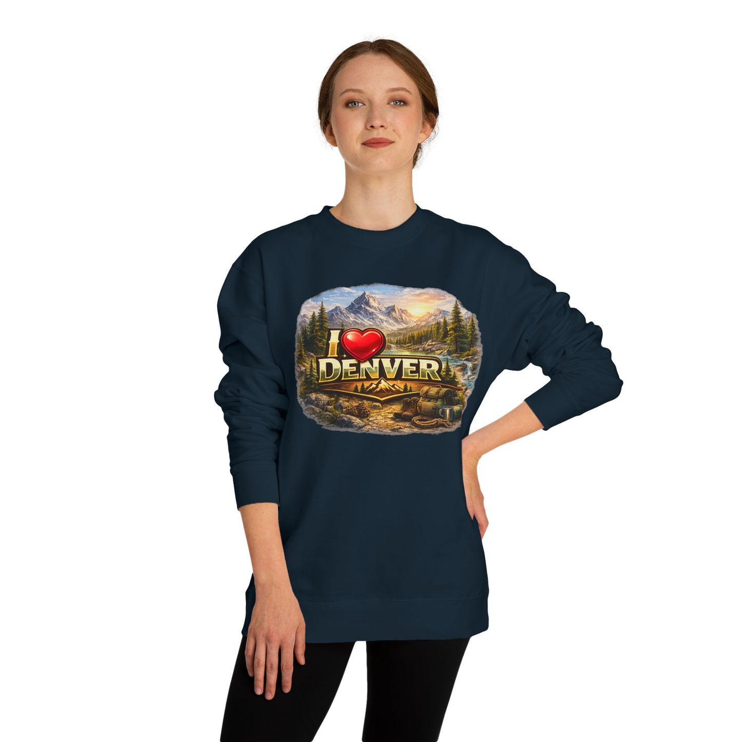 I  Denver Scenic Sweatshirt - Mountain Landscape Crewneck