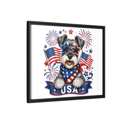 USA Patriotic Schnauzer Canvas Print — 4th of July Wall Art
