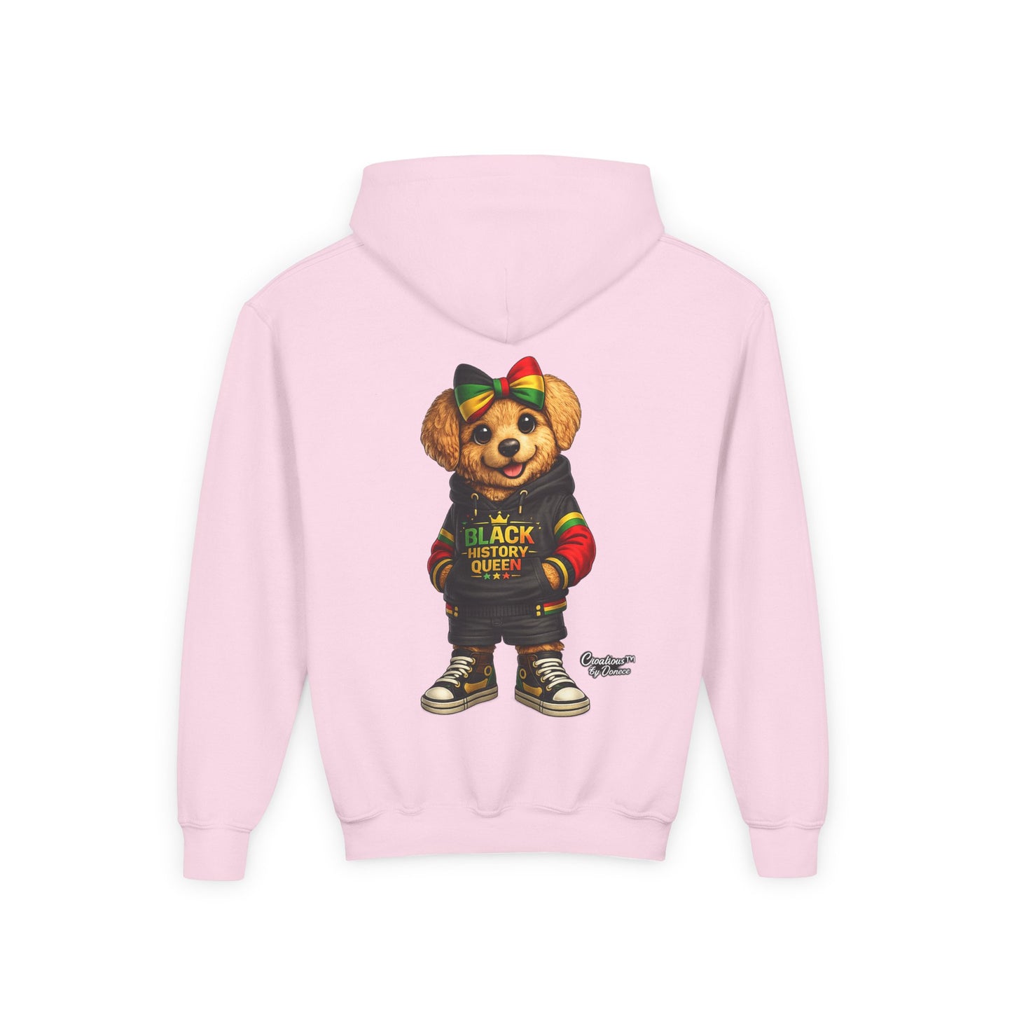 Youth Hoodie — Rasta Bear "Black History Greatness" Kids Pullover