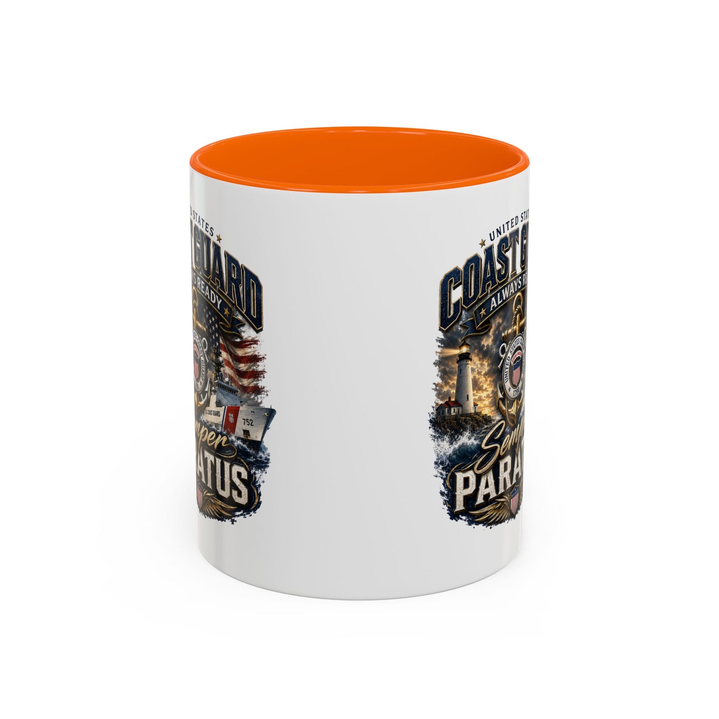Coast Guard Semper Paratus Accent Coffee Mug – Patriotic Military Gift (11/15oz)