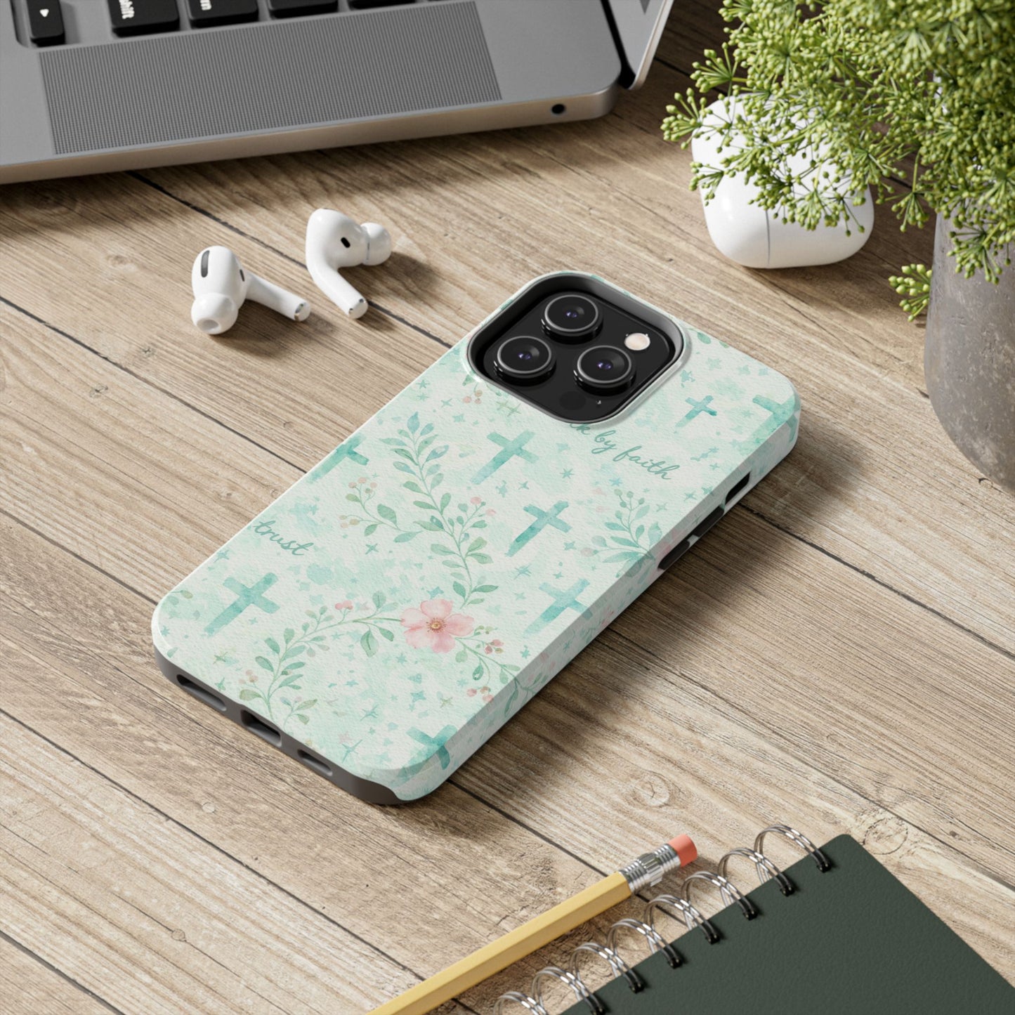 Walk By Faith Phone Case | Christian floral iPhone Case