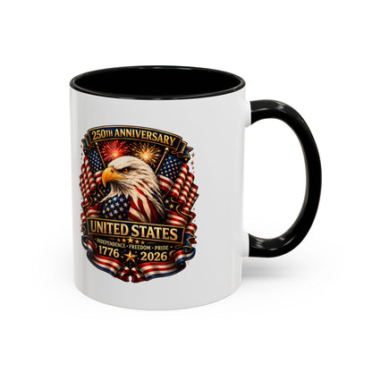 Patriotic Eagle Coffee Mug - United States 250th Anniversary 1776-2026