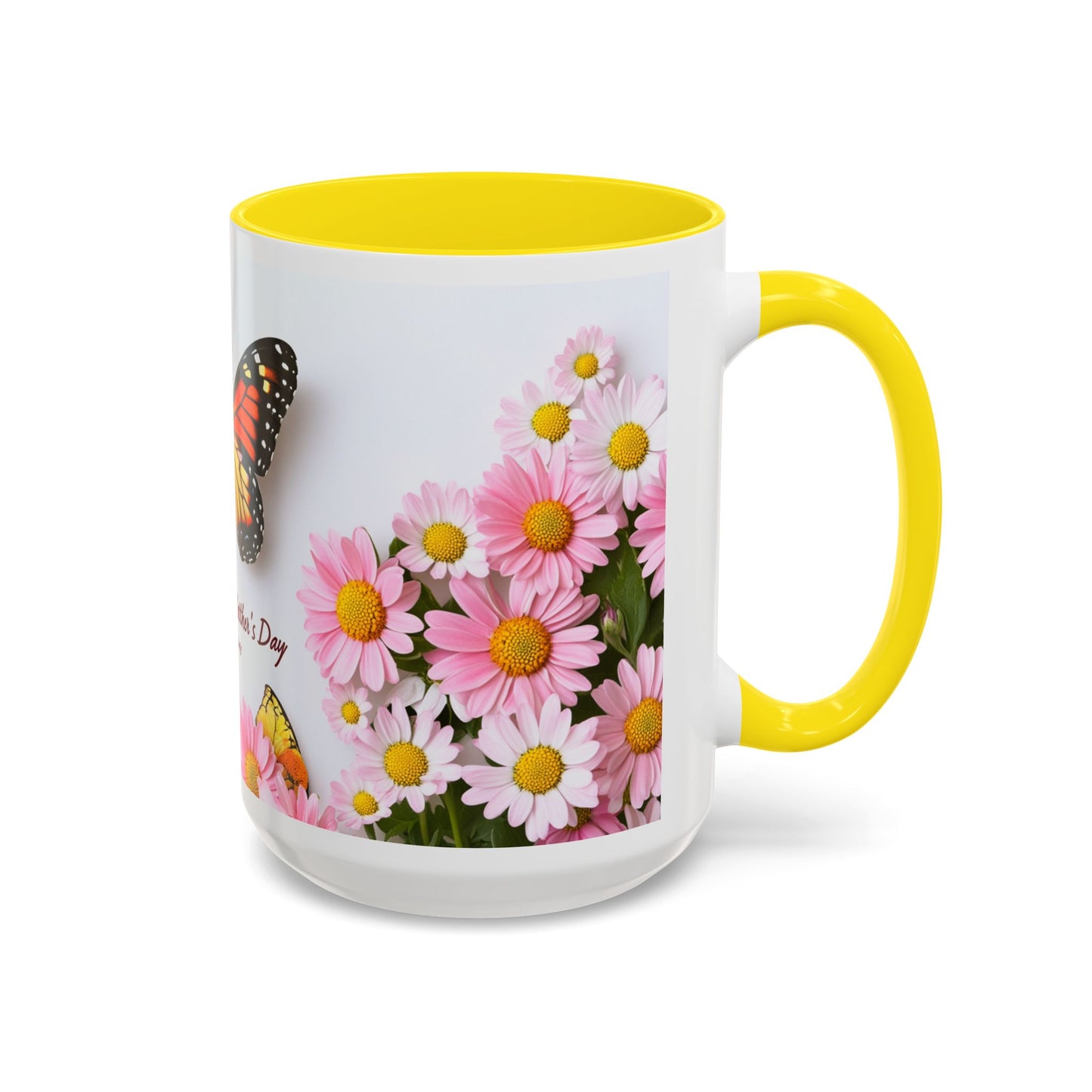 Mother's Day Butterfly Coffee Mug — "Happy Mother's Day" Floral 11/15oz Accent Mug
