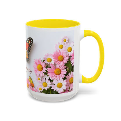 Mother's Day Butterfly Coffee Mug — "Happy Mother's Day" Floral 11/15oz Accent Mug