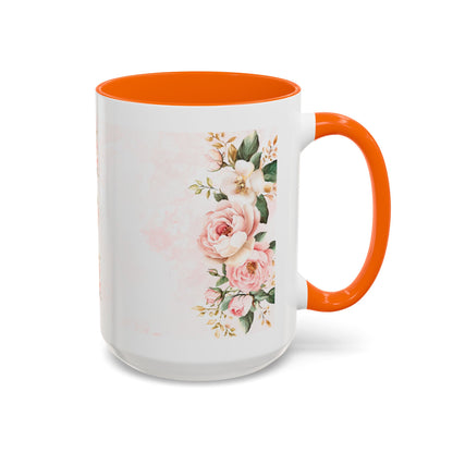 Mom Floral Accent Coffee Mug — Pink Roses Mother's Day Gift (11/15oz)